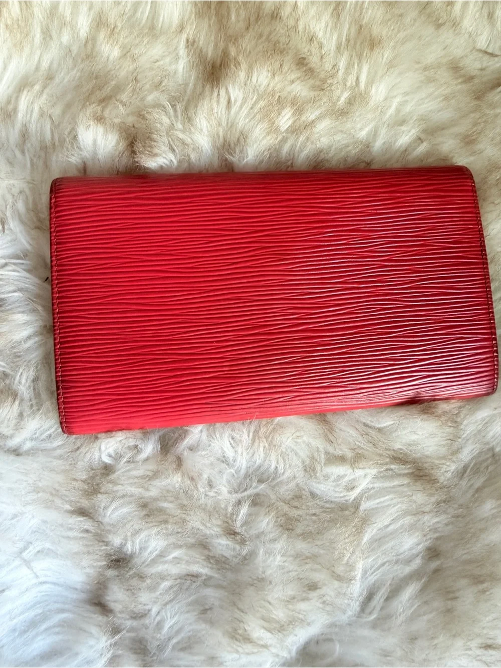 Louis Vuitton Red Epi Leather Card Wallet